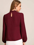 Anni Designer Women'S Maroon Color Western Top (Lantern Maron Top_L),Maroon,L,Crepe,peplum,