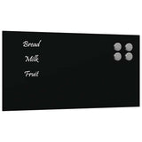 vidaXL Wall-Mounted Magnetic Board Black 15.7x7.9 Tempered Glass, Glass Blackboard, Magnetic Board for Wall, Writing Board, Magn