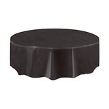 Round Black Plastic Tablecloth, 84
