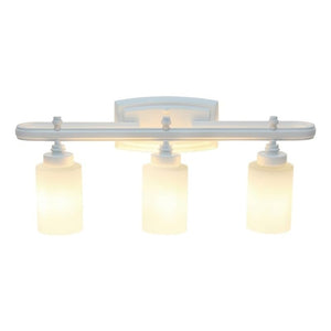 All The Rages Essentix 3-Light Metal Vanity Fixture With Opaque Shade In White