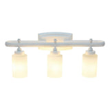 All The Rages Essentix 3-Light Metal Vanity Fixture With Opaque Shade In White