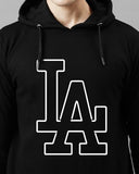 Adro Men'S Cotton Neck Hooded Sweatshirt (H24-La-Bl_Black