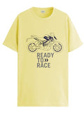 Adro Men'S Biker Design Printed 100% Cotton T-Shirt - Regular Fit, Printed T-Shirts For Men (Rn24-Ktm-Ly_Light Yellow_M)