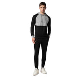 Fyltr Men'S Colourblock Hoodie & Jogger Casual Co-Ord Set - Raglan Sleeve Detail | Utility Side Pockets | Full Sleeve,Every Ebony,Every Ebony,2Xl