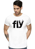 Adro Men'S Printed Cotton T-Shirt | Regular Fit | Round Neck | Rnr-M-Fly-Wh-L White