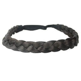 DIGUAN Synthetic Hair Braided Headband Classic Chunky Wide Plaited Braids Elastic Stretch Hairpiece Women Girl Beauty accessory,