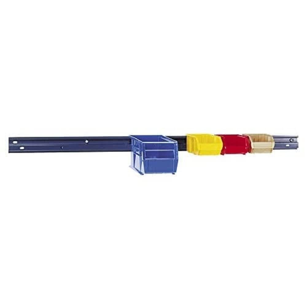 Quantum Qru-1W Wall Rail, 48L X 5/8W X 3H, 125 Lbs Load Capacity, Accepts Multiple Bin Configurations, Gray Powder Coated