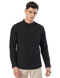 Fyltr Men'S Solid Slim Fit 100% Cotton Linen Look Casual Shirt Black Beauty,Black Beauty,Black Beauty,Xl