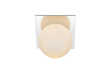 Living District Jillian 1-Light Iron & Glass Bath Sconce In Chrome/Frosted White