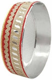 Karwachauth Stainless Steel sieves for Puja | Karwachauth Handcrafted Red Puja/Pooja Decorative Channi/Sieve Steel (1 Pieces, Re