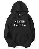 Adro Men'S Cotton Neck Hooded Sweatshirt (H22-M-Set-Bl_Black_S)