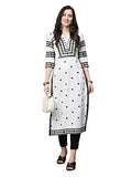 Gosriki Womens Cotton Blend Embroidered Straight Kurta (Stho-White-Nw2-Gs_5Xl_White_Xxxxx-Large) -Like New