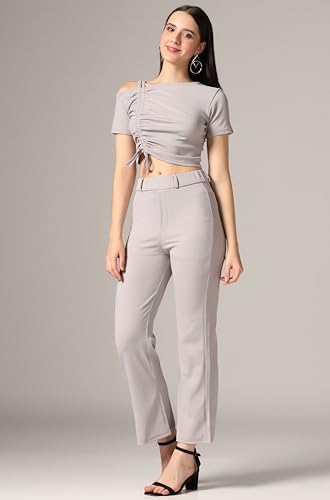 Toplot Co Ord Set For Women Solid Top And Bottom (Top-Pant-5138-Grey-L),Grey,,B0CGNRHYMD