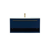 Elegant Decor Roman 40 Aluminum Alloy Mdf Single Bathroom Vanity In Blue
