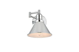 Living District Judson 1-Light Metal Swing Arm Wall Sconce In Chrome