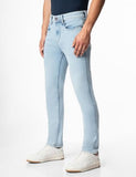 Inkd Men'S Contrast Stitch Stretchable Regular Fit Jeans,Frosty Glacial,Frosty Glacial,36