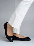 Shoetopai Women'S Black Velvet Ballerina Flats With Bow & Pearl Detail Elegant Slip-On Belly Shoes For Casual & Party Eu36,Black,3,B0BSCC1KZR