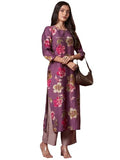 Gosriki Women'S Rayon Blend Straight Printed Kurta With Pant (Kejri Purple-Gs_Xl_Purple_X-Large),Purple,,B0DRNLGRDL