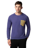 Fyltr Men'S Casual Raglan Sleeve Sweatshirt With Pocket Detail - Full Sleeve | Rib Hem & Cuff | Casual Winterwear For Men,Bewitched Blue,Bewitched Blue,2Xl