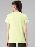 Enamor Women'S Letter Print Relaxed T-Shirt (A301_Soft Lime-Be Kind Graphic S)