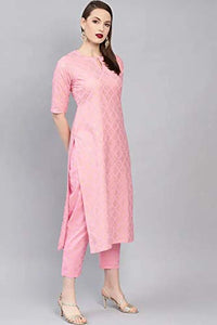 Gosriki Women'S Cotton Kurta With Palazzo (Raju-Pink_S-Go Small),Pink,,B08YYP1JQD