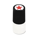 Round Message Stamp, STAR, PreInked/ReInkable, Red