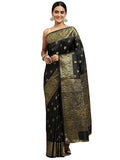 GRECIILOOKS Womens Jacquard Cotton Silk Saree (GL-S2371-BLACK)