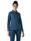 Inkd Women'S Regular Fit Shirt (Inkaw23Wsh-027_Blue Sea,Blue Sea,Blue Sea,2Xl