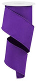 Solid Diagonal Weave Wired Edge Ribbon, 10 Yards (2.5 Inch, Purple)