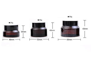15g Gram 15ml(0.5 OZ) Amber Glass Empty Refillable Inclined Shoulder Cosmetic Jars Empty Face Cream Lotion Lip Balm Storage Cont