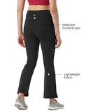 PUMPD Womens Stretchable All-Purpose Flare Pants -Lightweight Anti-Odor Squat Proof Dry Tech Ultra Soft Seams,Black Hole