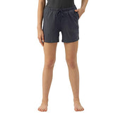 Enamor Essentials Women'S Mid Rise Relaxed Fit Thigh Length Breathable Pure Cotton Shorts With 2 Side Pockets - E062(E062-Blue N