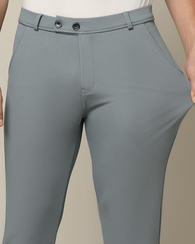 Toplot Men'S Formal Trousers || Slim Fit Men'S Wear Trousers || Stretchable Formal Pant Trousers || Trouser For Men (Formal-5068-Metal-28),Metal,28,B0DK9HRQ9R