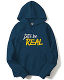 ADRO Men's Cotton Neck Hooded Sweatshirt (H21-M-REA-SB_Teal_M)