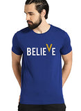 Adro Men'S Believe Design Printed T-Shirt (Xl, Royal Blue)
