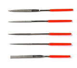 H9 Diamond Coated Needle File Set, 140Mm, 5 Shapes With Soft Grip Handles, 3Mm Shank For Metal Glass Stone