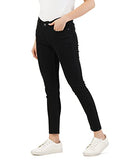 INKD Women's Stretchable Skinny Fit Jeans,Super Black