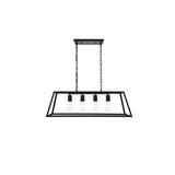 Elegant Lighting Living District Resolute 4-Light Mid-Century Metal Pendant In Black