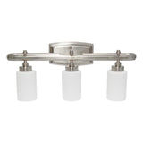 All The Rages Essentix 3-Light Metal Vanity Fixture With Opaque Shade In Nickel