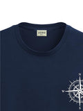 ADRO Tshirt for Men | Printed T Shirt for Men | 100% Cotton Tshirt | Graphic Printed T-Shirt | Chest Printed Tshirt | Unisex Tshirt | T-Shirts Men| RN24-STICK-COMP-NB-L Navy Blue,Navy Blue