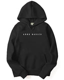Adro Men'S Cotton Neck Hooded Sweatshirt (H22-M-Ar2-Bl_Black_2Xl)