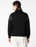 Fyltr Women'S Casual Stand Collar Jacket With Cut And Sew Panel - Full Zip Closure | Side Pockets | Rib Hem & Cuff | Casual Winterwear For Women,Every Ebony,Every Ebony,Xl
