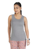 Rupa Colors Playsure Solid 100% Combed Cotton Rib Fabric Women'S Tank Top Sleeveless Pack Of 1,Grey MelangeApparel,M