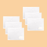 Polen 12 Pcs Button File Folder With 18 Microns Fs Document File, Clear Plastic Container For Papers And Stationery, Transparent