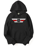 Adro Men'S Cotton Neck Hooded Sweatshirt (H21-M-Cap-Bl_Black_L)