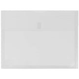 JAM PAPER Plastic Expansion Envelopes with Hook & Loop Closure Letter Booklet 9 3/4 x 13 with 1 Inch Expansion Clear 12/