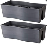 Ridge Rail Long Rectangular Flower Pot, Indoor/Outdoor Hanging Rail Planter Lightweight & Weatherproof Flower Box Balcony Plan