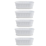Stylex Store Plastic Rectangle Round Corner Flower Pots With Drainage Hole Saucers Durable Outdoor Indoor Planters With Tray Pla