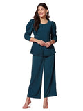 Dhruvi Trendz Womens Rayon Co-Ord Set Regular Fit Co-Ord Set (Dt-W1806&Tr862_Turquoise_S)