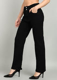Nifty Women'S Denim Stretchable 2-Button Straight Fit Jeans (1472_Blk_30_Black_30)